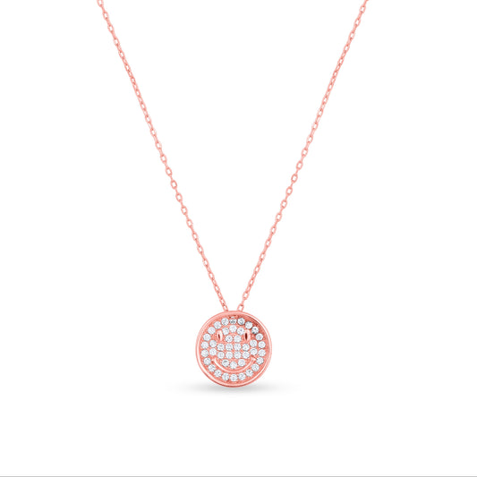 Smiling Halo Pendant Necklace