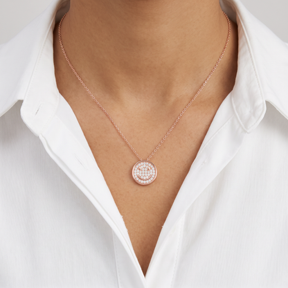 Smiling Halo Pendant Necklace