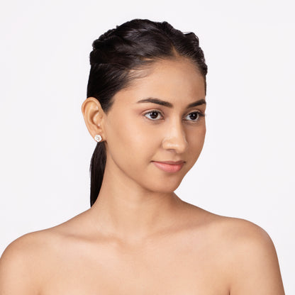 Snowblush Flower Stud Earrings