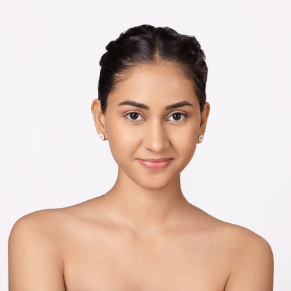 Snowblush Flower Stud Rose Gold Plated Earrings