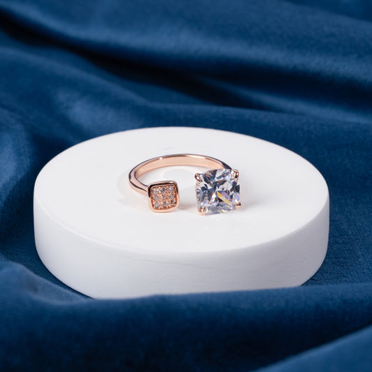 Solitaire Cube Accent Ring