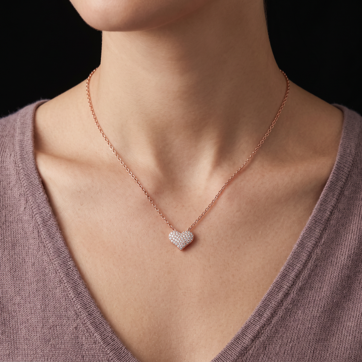 Sparkle Heart Pendant Necklace