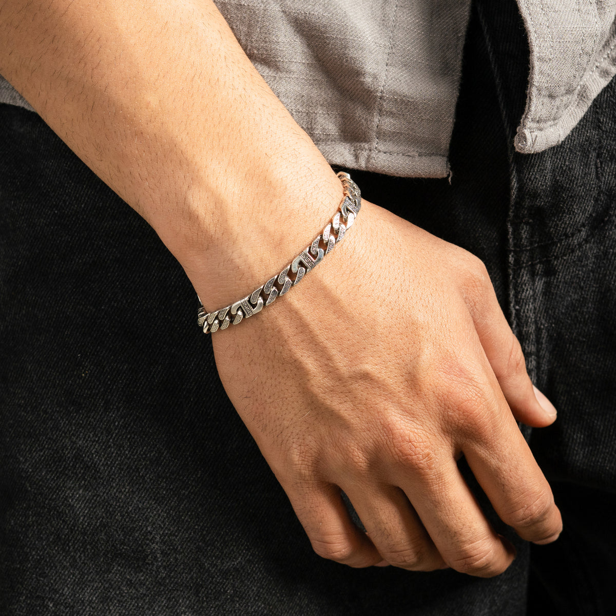 Silver Spartan Link Bracelet For Him