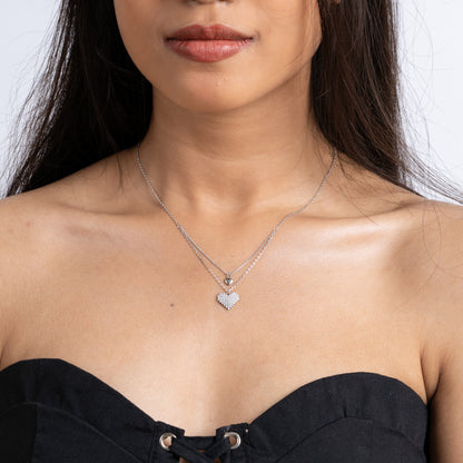 Sterling Silver Double Heart Necklace