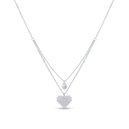 Sterling Silver Double Heart Necklace