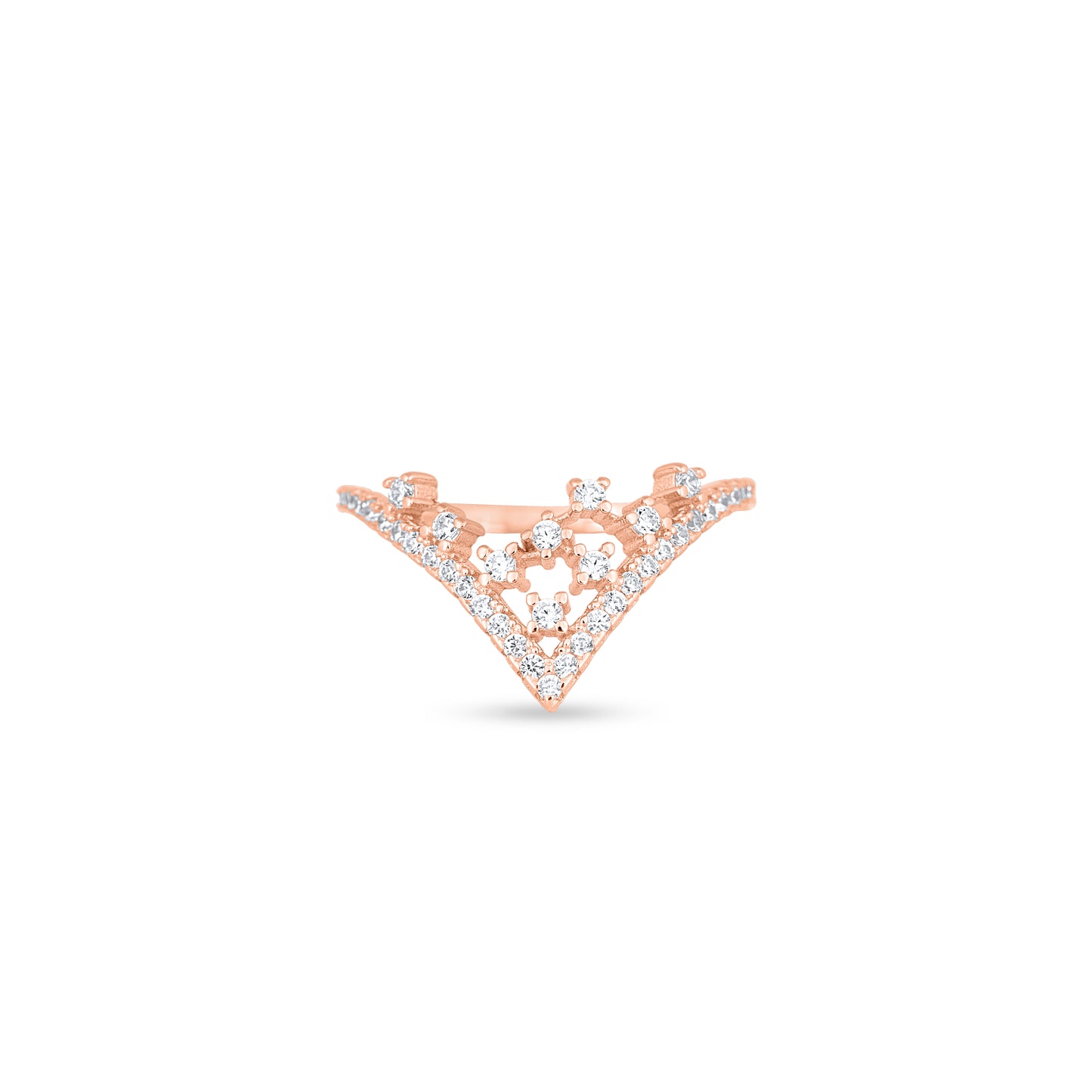Tiara Prism Rose Gold Plated Silver Ring