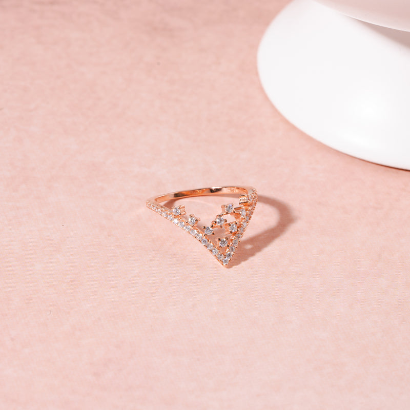 Tiara Prism Rose Gold Plated Silver Ring