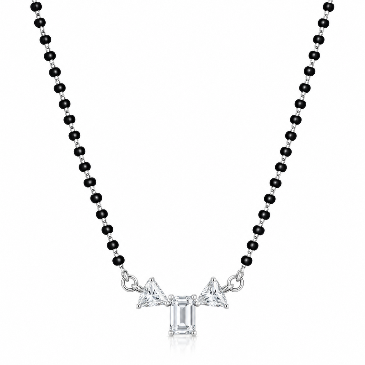 Trinity Cut Silver Mangalsutra