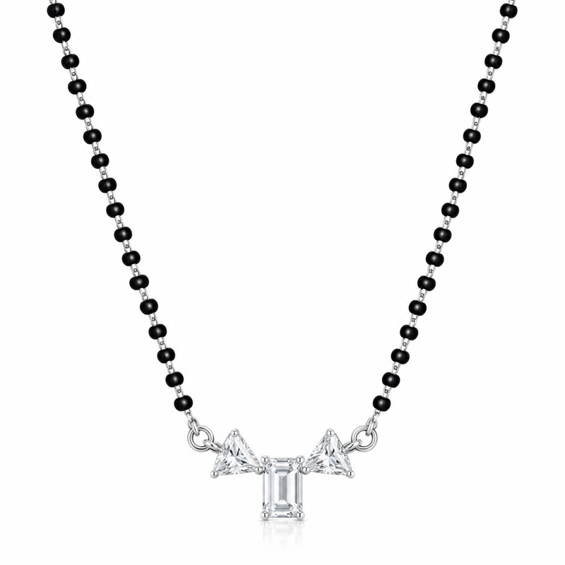 Trinity Cut Silver Mangalsutra