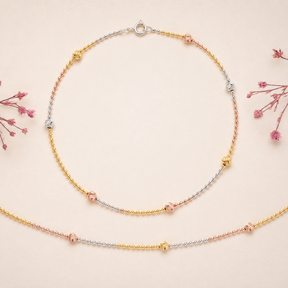 Trinity Glow Tri-Tone Anklet