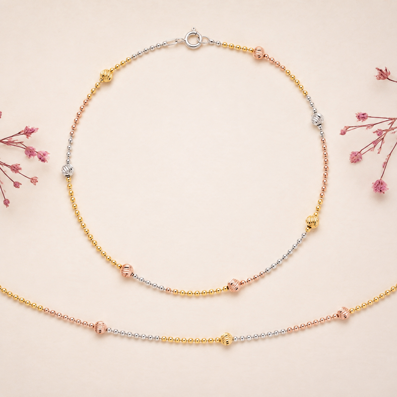 Trinity Glow Tri-Tone Anklet