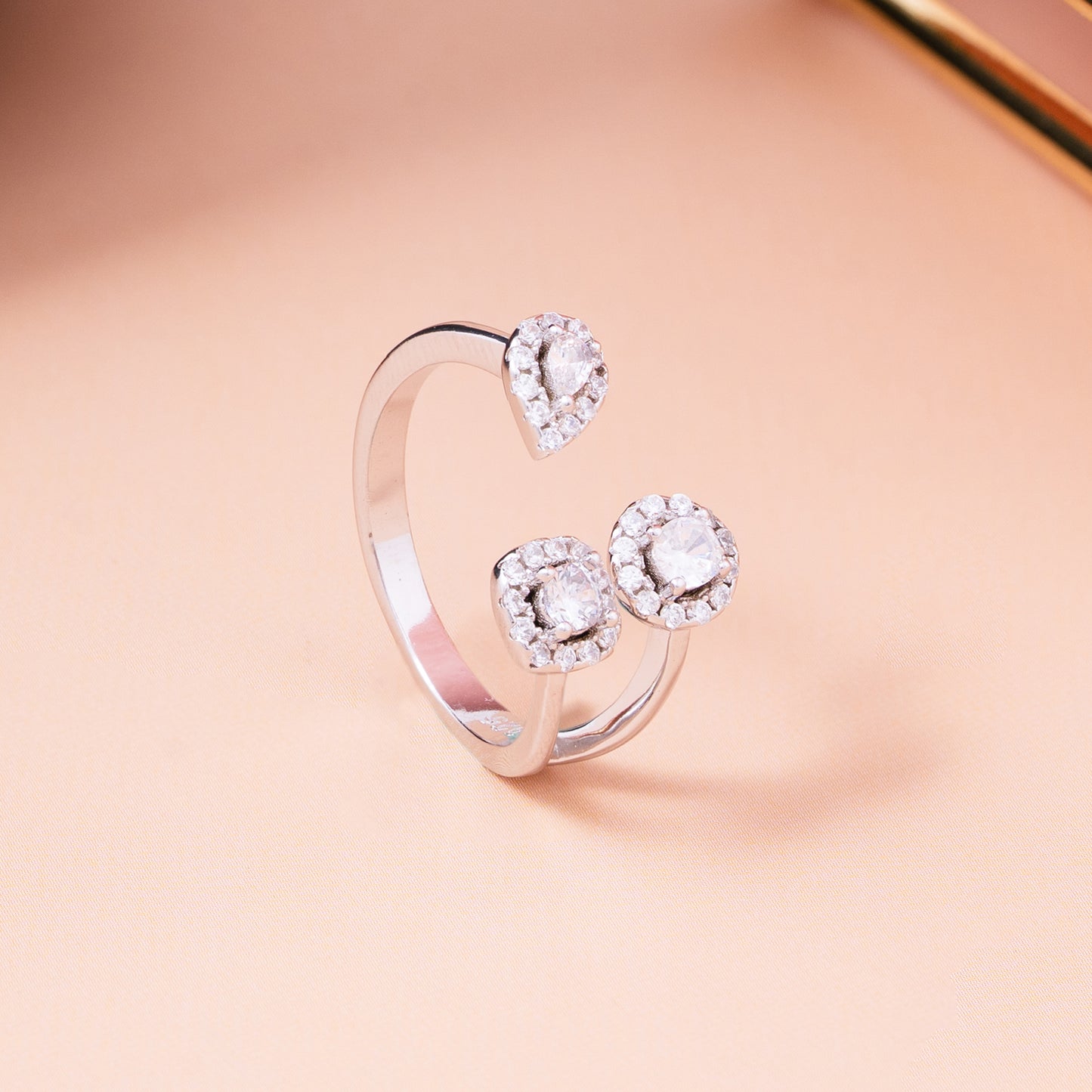 Trinity Halo Silver Ring