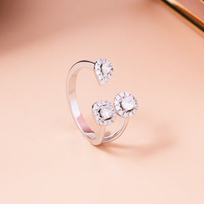 Trinity Halo Silver Ring