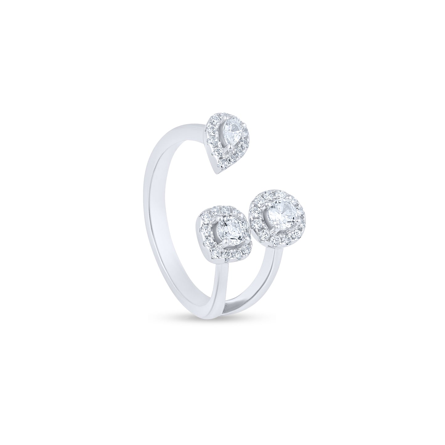 Trinity Halo Silver Ring