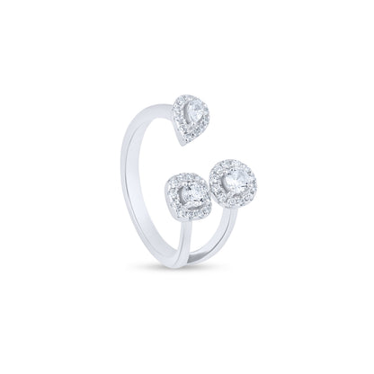 Trinity Halo Silver Ring