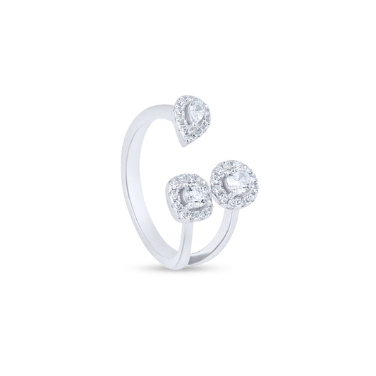 Trinity Halo Silver Ring