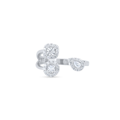 Trinity Halo Silver Ring