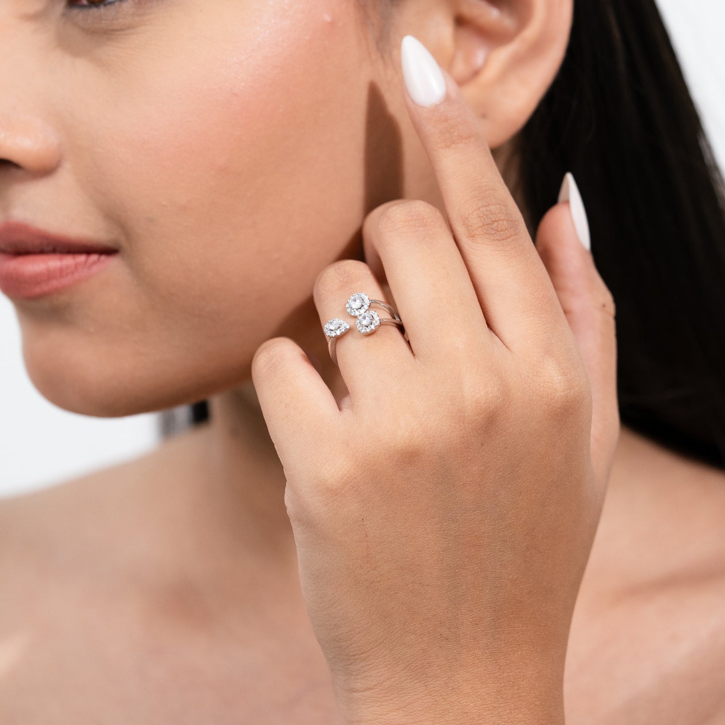 Trinity Halo Silver Ring