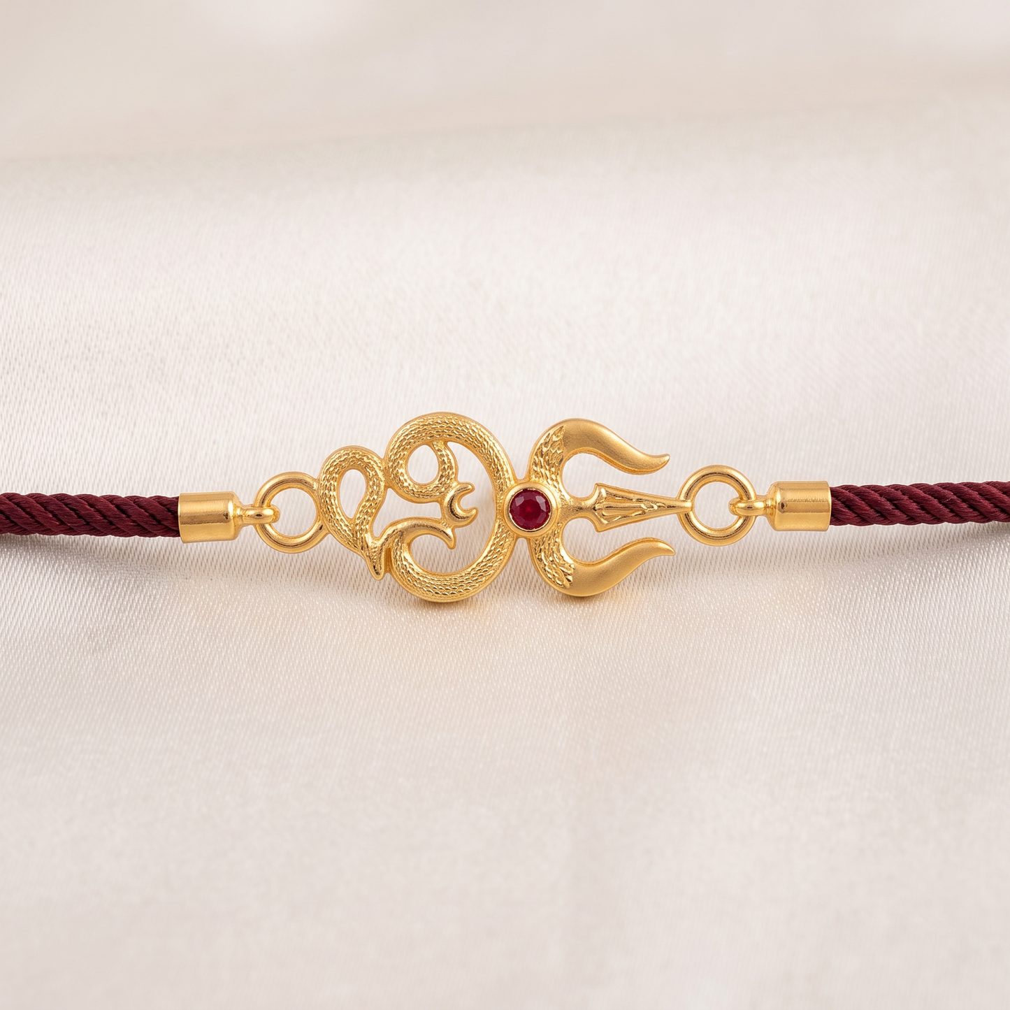 Trishul Om Divine Silver Rakhi