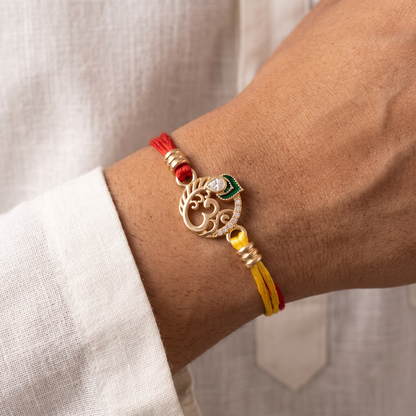 Triveni Om Sterling Silver Rakhi