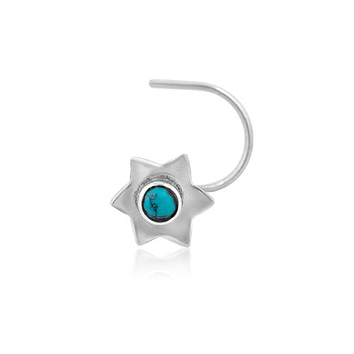 Turquoise treat Silver Nose Stud