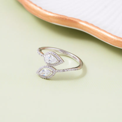 Twin Dew Silver Ring