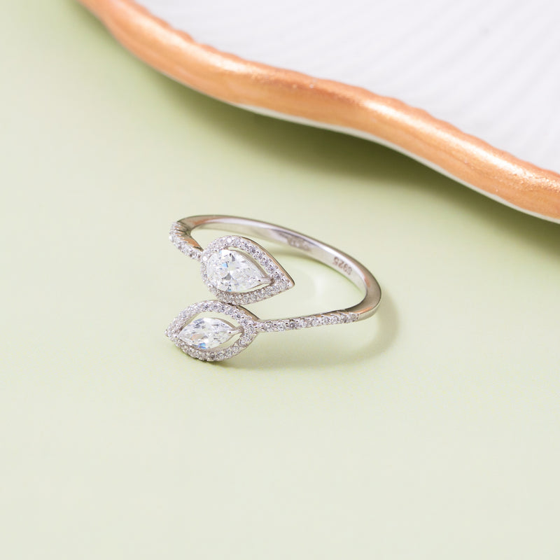 Twin Dew Silver Ring