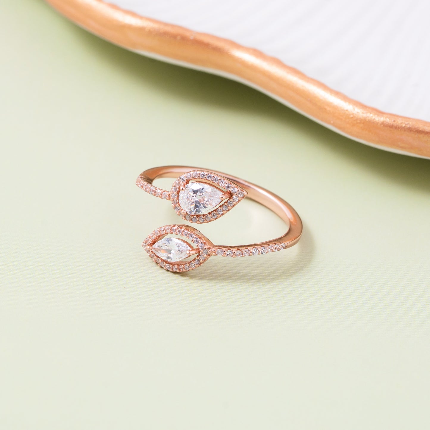 Twin Dew Rose Gold Ring