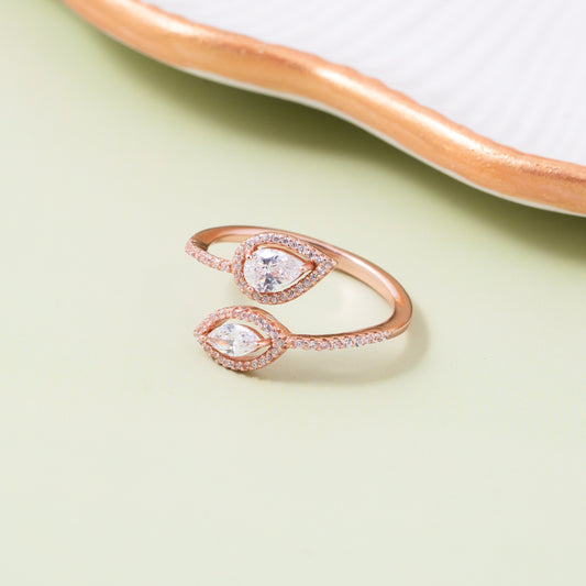 Twin Dew Rose Gold Ring