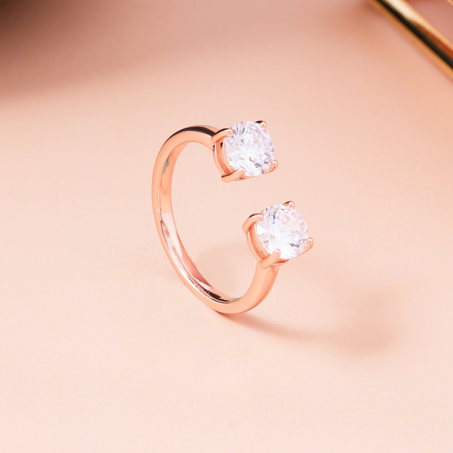 Twin Radiance Rose Gold Ring