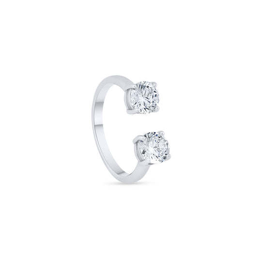 Twin Radiance Silver Ring