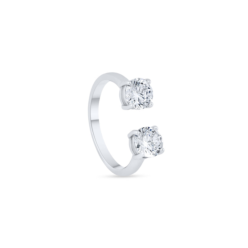 Twin Radiance Silver Ring