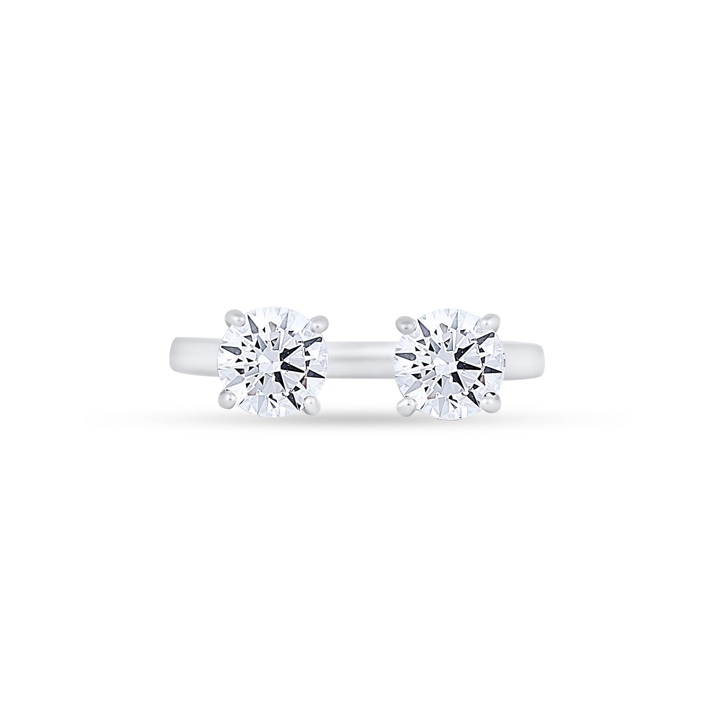 Twin Radiance Silver Ring