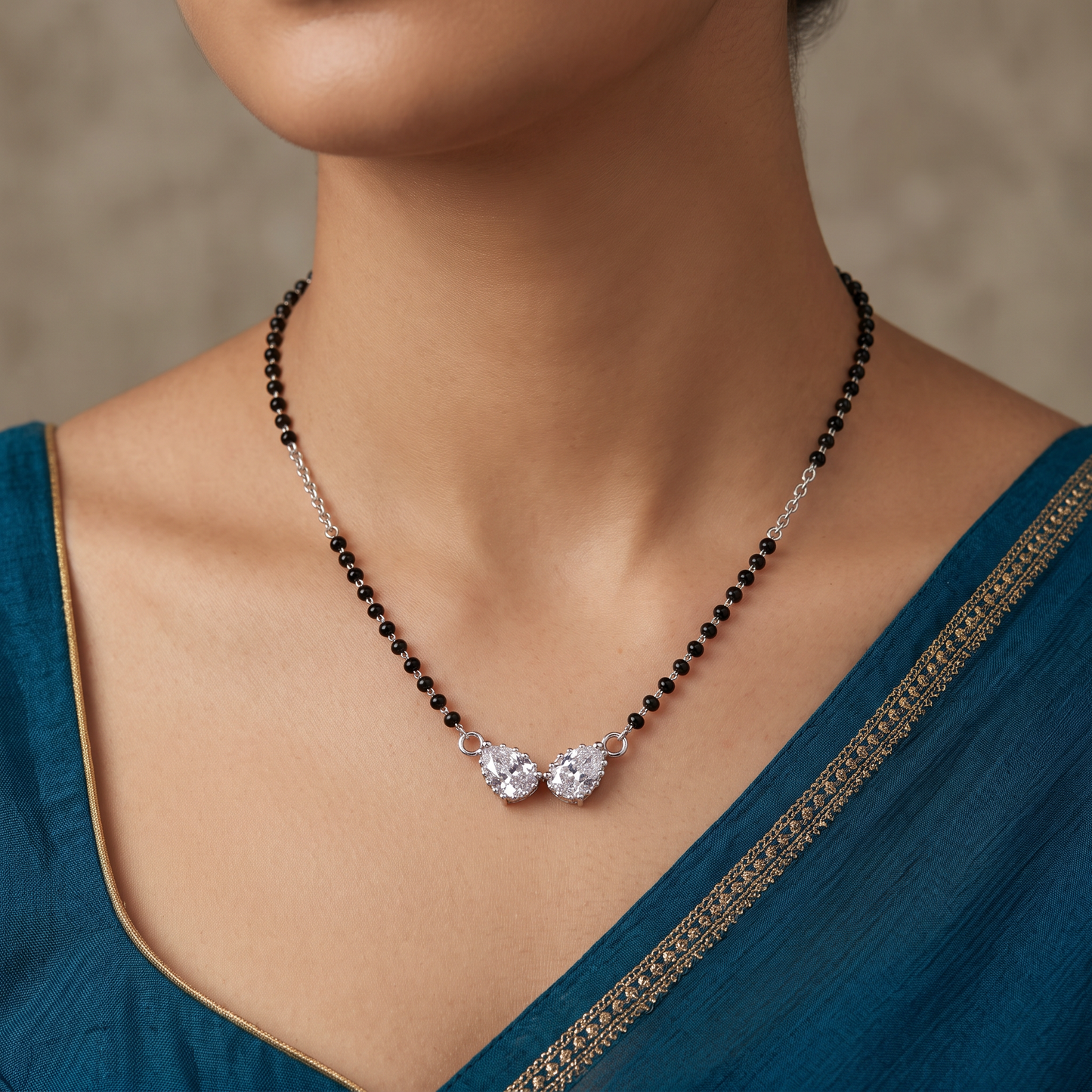 Twin Dew Silver Mangalsutra