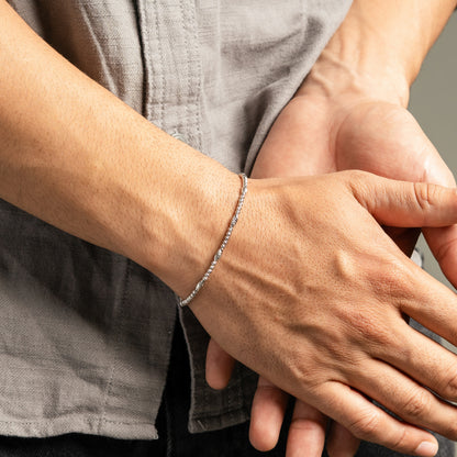 Twine Edge Silver Bracelet