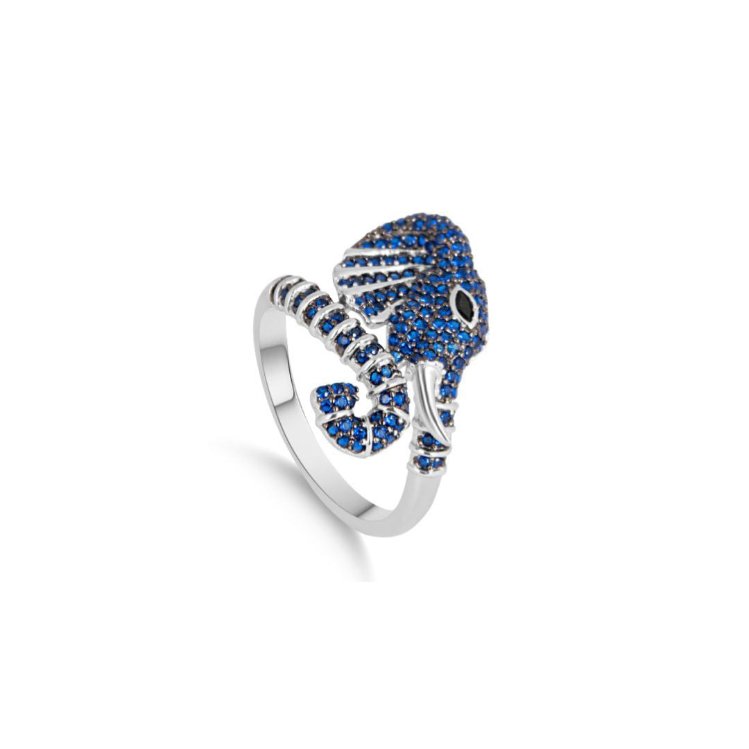 Sapphire Serenity Elephant Signature Ring