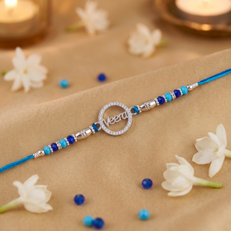 Veera Charm Sterling Silver Rakhi