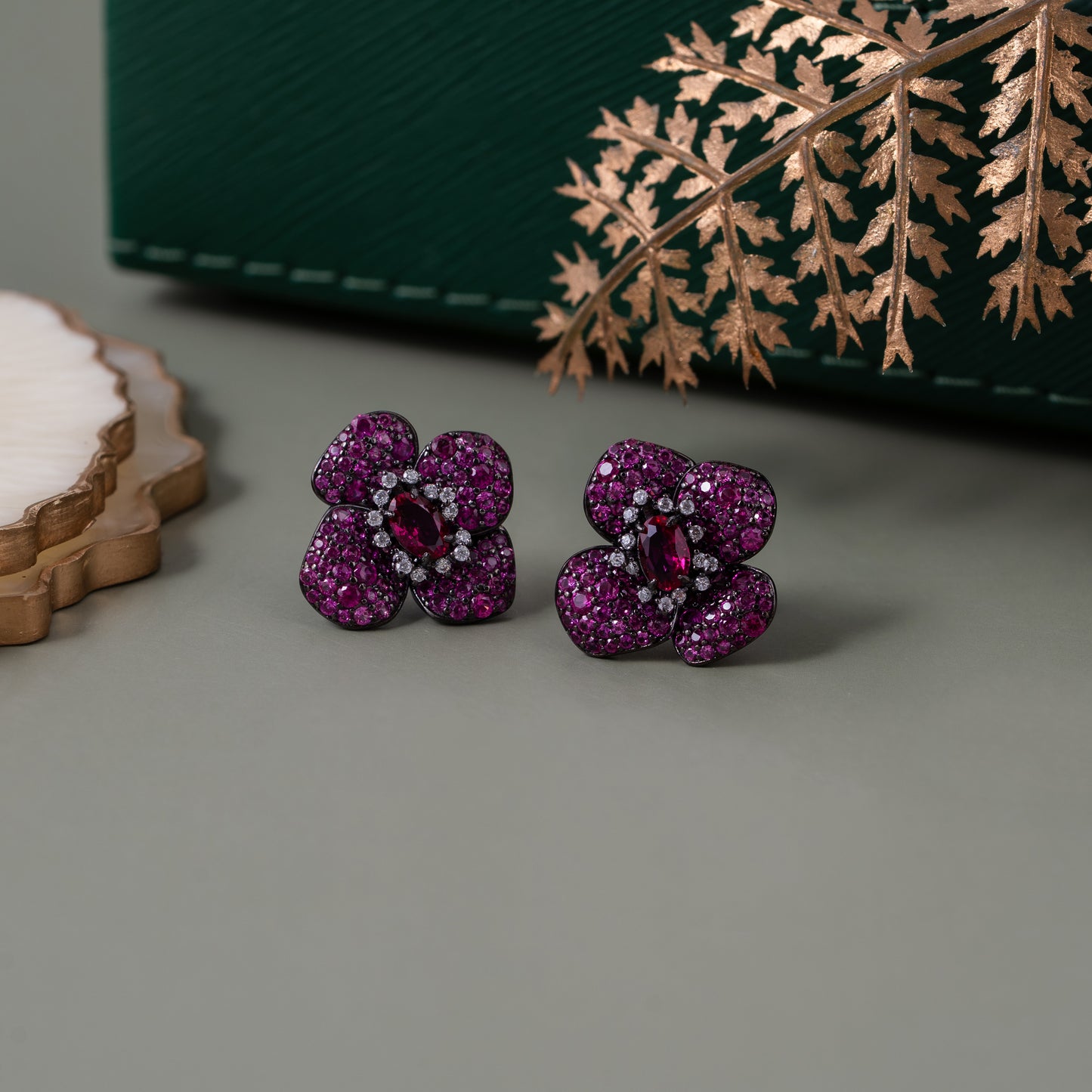 Velvet Orchid Studs