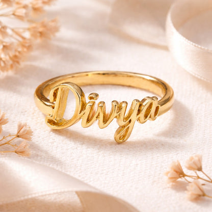 Cursive Name Ring