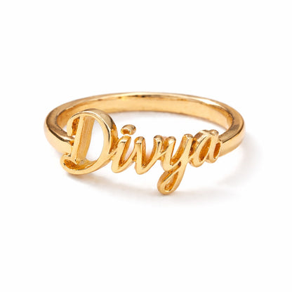 Cursive Name Ring