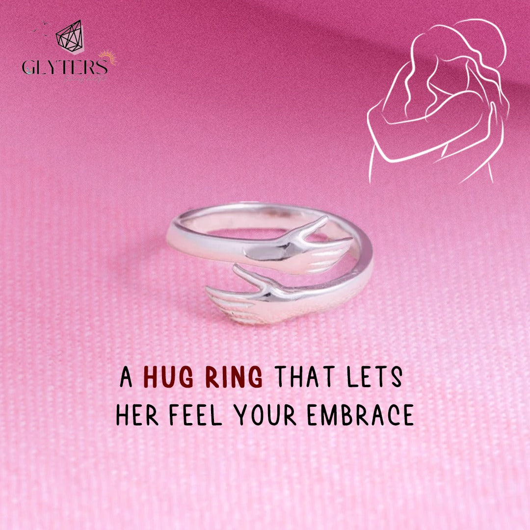 925 Sterling Silver Hug Ring from Glyters | For Girls & Women | Everyday wear for Women