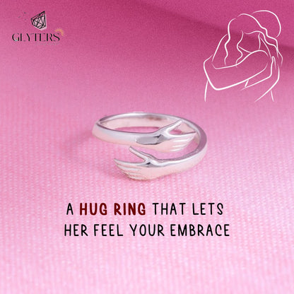 925 Sterling Silver Hug Ring from Glyters | For Girls & Women | Everyday wear for Women