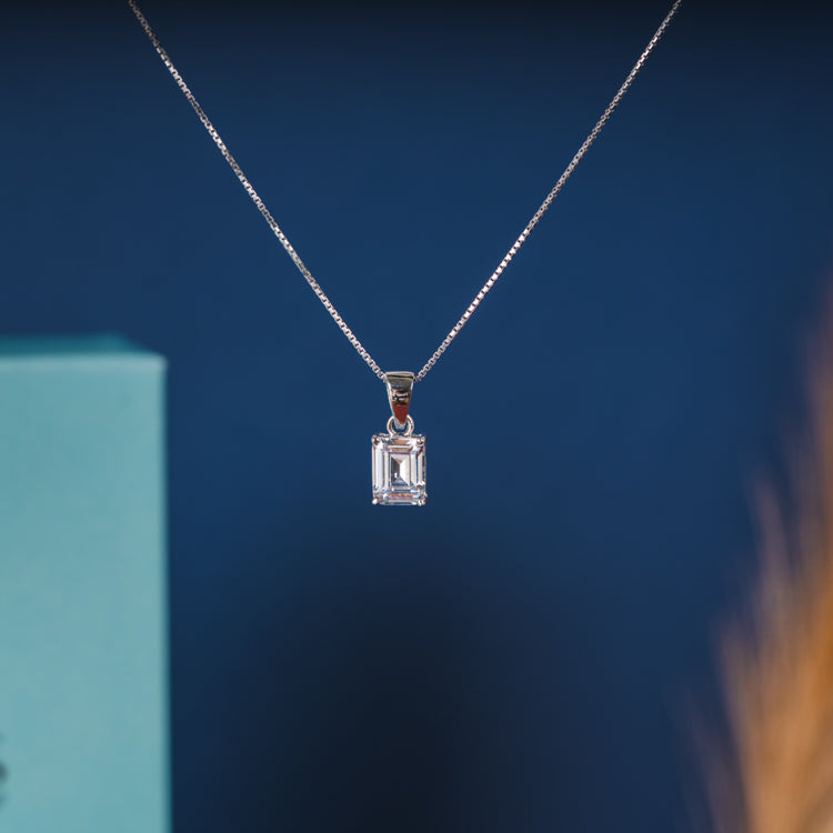 Silver Rectangle Necklace