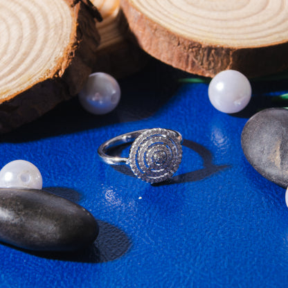 Silver ripple ring