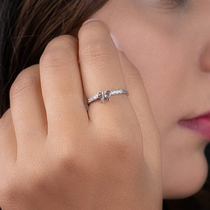 Silvery Bow Delight Silver Ring
