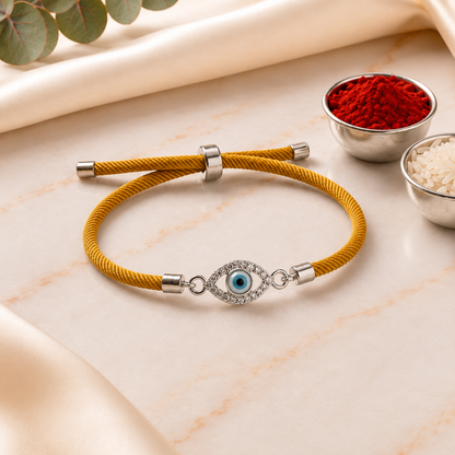 Nazar Shield 92.5 Sterling Silver Evil Eye Bracelet Rakhi