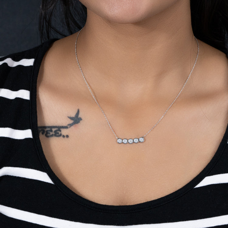Crystal Arisa Silver Necklace