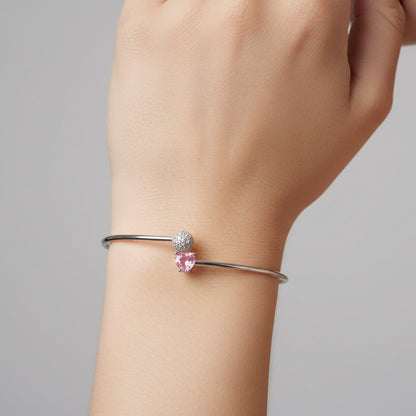 Pink Heart Orbit Bracelet