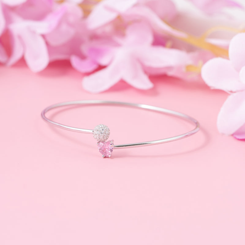 Pink Heart Orbit Bracelet