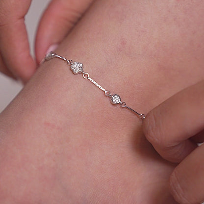 Flora Dot Silver Anklet